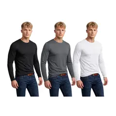 LOOK SHOP - Pack 3 Camisetas Adulto, Juvenil Y Niños Bambú Manga Larga 418