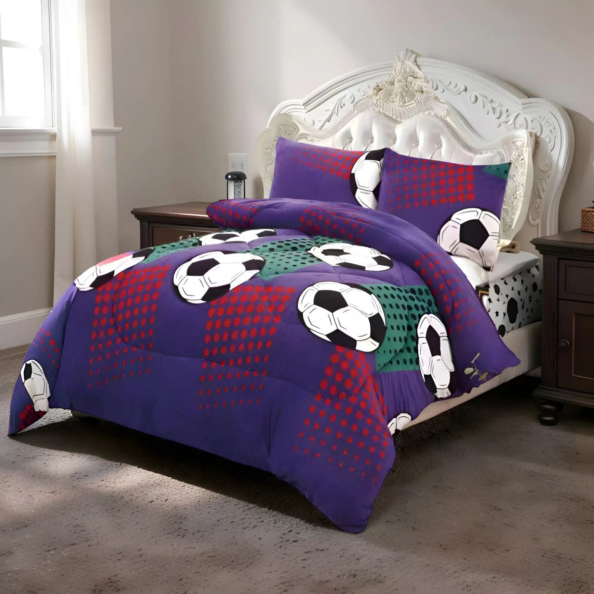 GENERICO - PLUMON INVIERNO SOFT CON DISEÑO PLAZA Y MEDIA 180CM X 230CM
