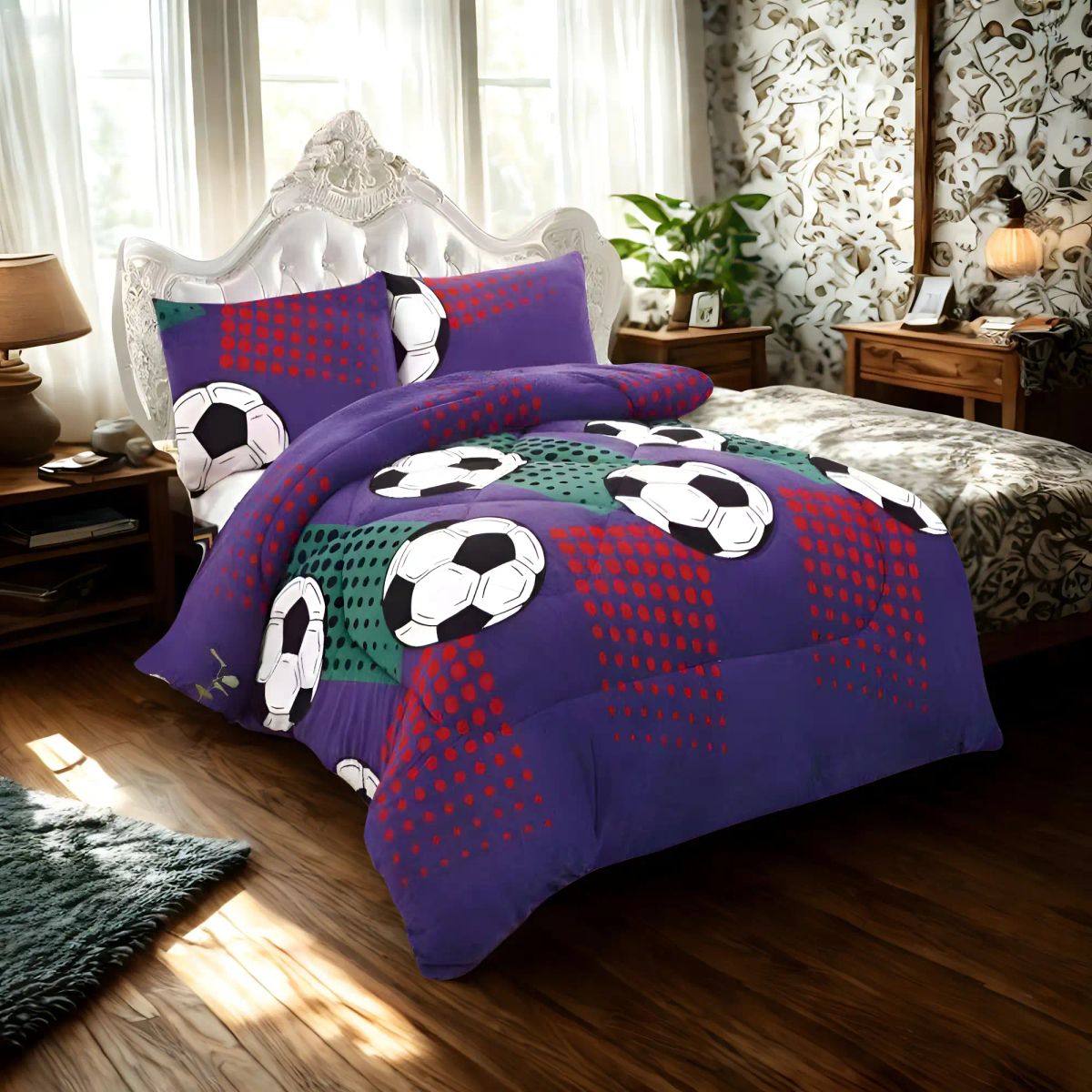 GENERICO - PLUMON INVIERNO SOFT CON DISEÑO PLAZA Y MEDIA 180CM X 230CM