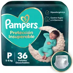 PAMPERS - Pañal Protección Insuperable Talla P 36 Un