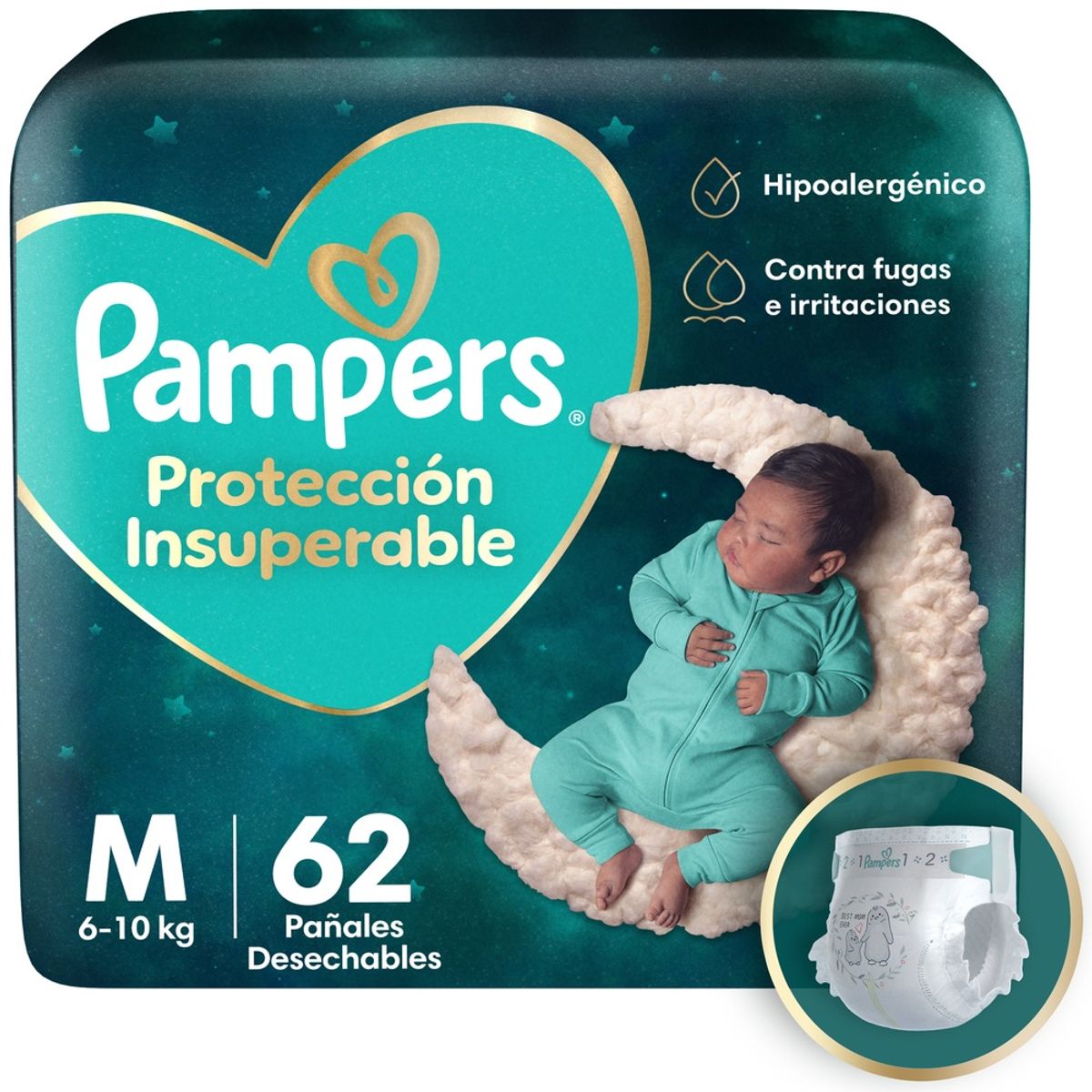 PAMPERS - Pañal Pampers Protección Insuperable Talla M 62 Un