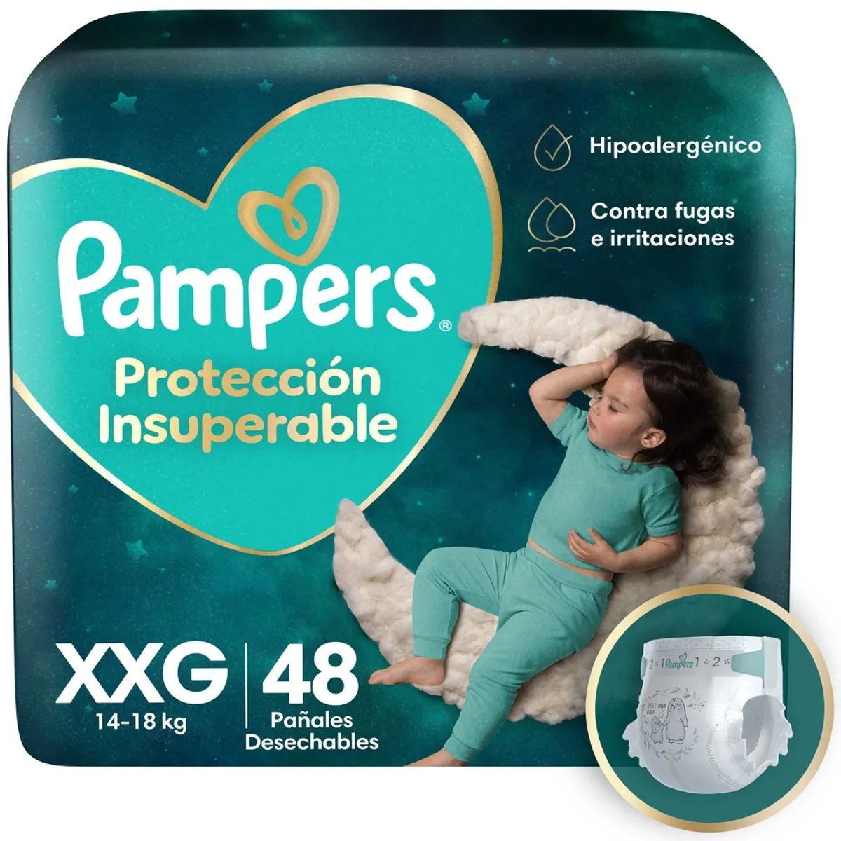 PAMPERS - Pañal Pampers Protección Insuperable Talla XXG 48 Un