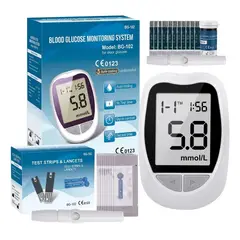 GENERICO - Glucometro Digital Medidor De Glucosa 50 Tiras y 50 lancetas