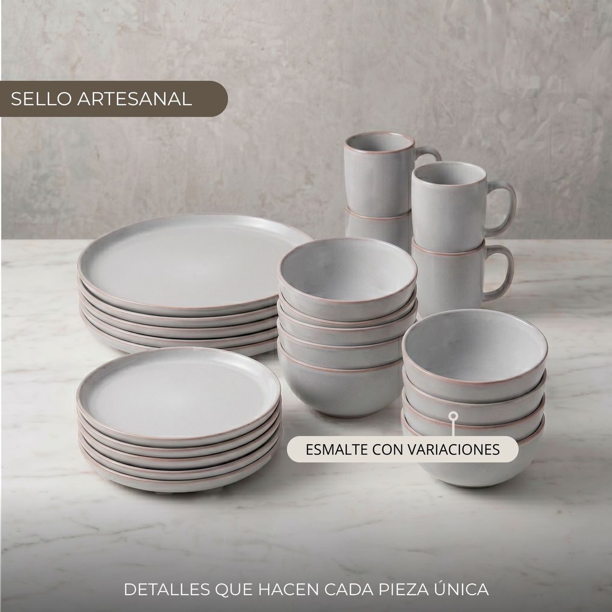DECO EXPRESS - Juego De Vajilla 30 piezas Loza Cerámica Bristol