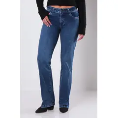WADOS - JEANS MUJER PUSH UP RECTO TIRO MEDIO PRETINA BASICA UN BOTON