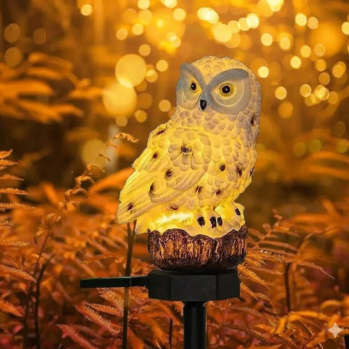GENERICO - Lampara Estaca Solar Led figura Buho Jardin Terraza Decorativo