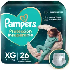 PAMPERS - Pañal Protección Insuperable Talla XG 26 Un