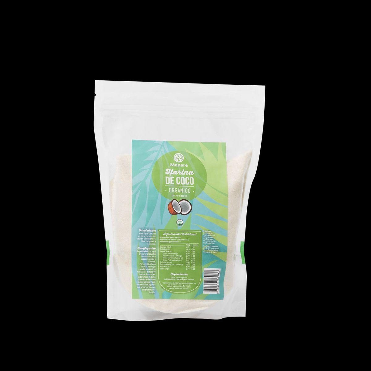 MANARE - Harina de Coco Orgánica 500 g