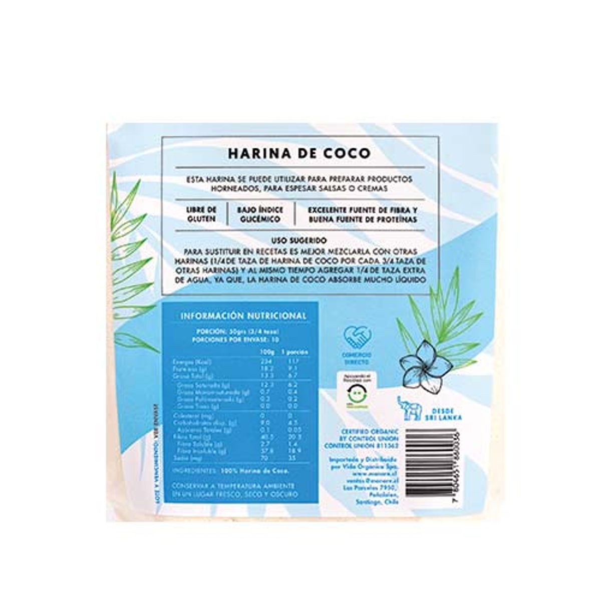MANARE - Harina de Coco Orgánica 500 g