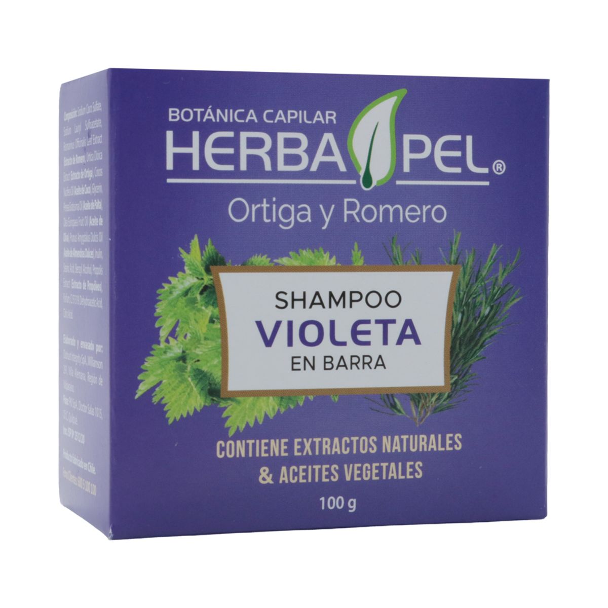 GENERICO - Shampoo en barra Violeta Ortiga - Romero 100 g - Herbapel