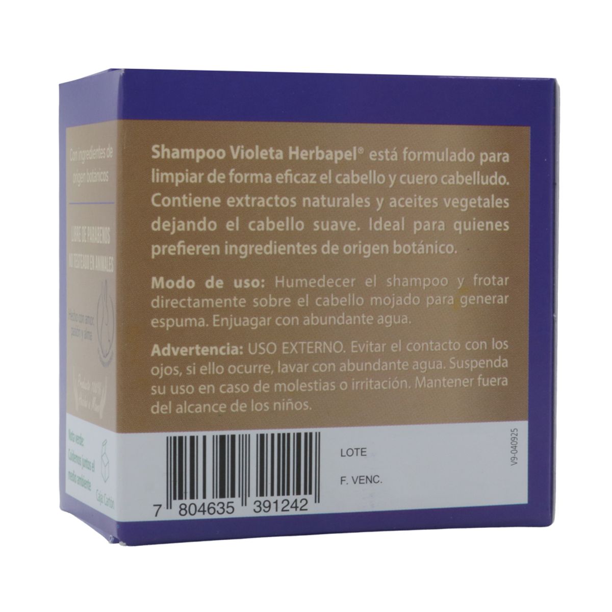 GENERICO - Shampoo en barra Violeta Ortiga - Romero 100 g - Herbapel