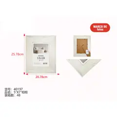 GENERICO - Marco para fotos (BLANCO - 20,78 cm x 25,78 cm) 40197
