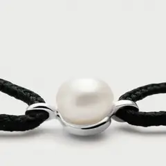 PDPAOLA - Pulsera de cordón de plata con Perla Orion