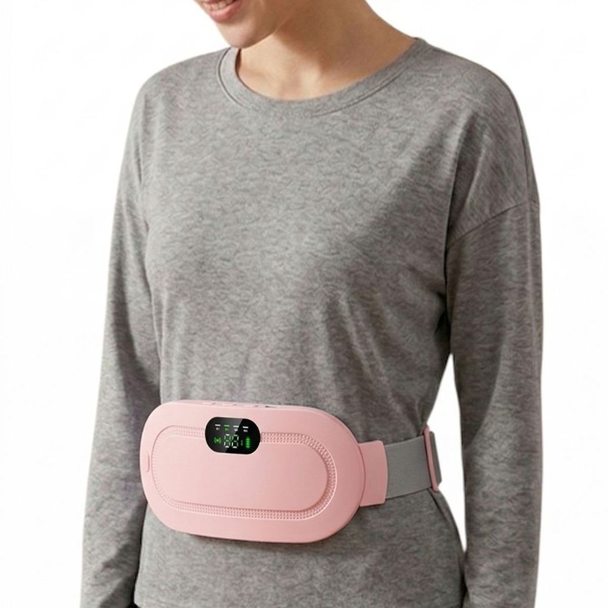 LOOK SHOP - Cinturón Térmico Abdominal Masajeador Menstrual Recargable, Rosa 1110