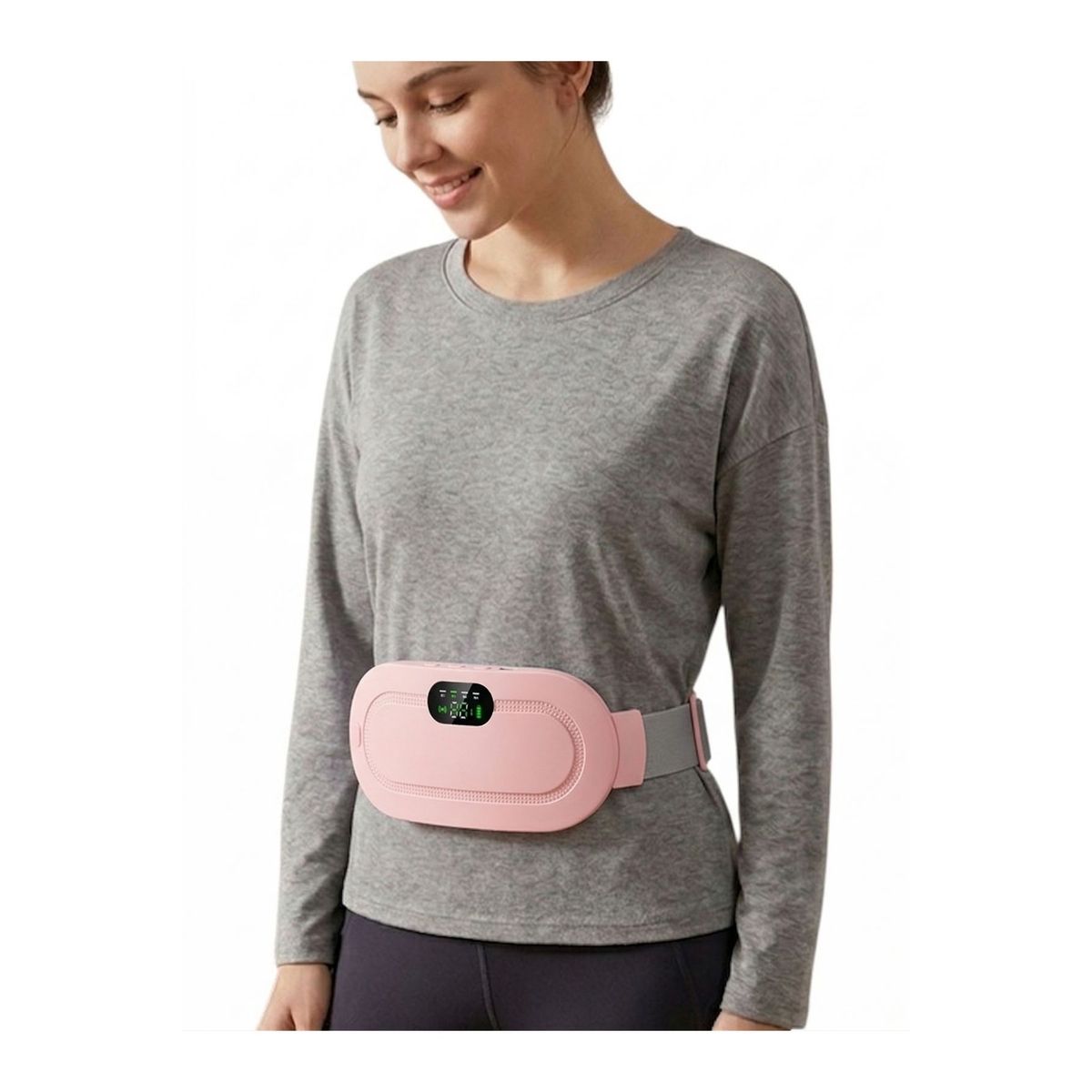 LOOK SHOP - Cinturón Térmico Abdominal Masajeador Menstrual Recargable, Rosa 1110