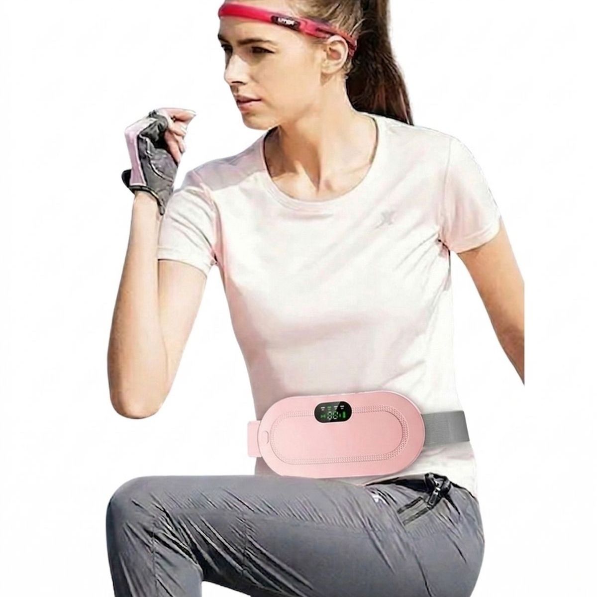 LOOK SHOP - Cinturón Térmico Abdominal Masajeador Menstrual Recargable, Rosa 1110