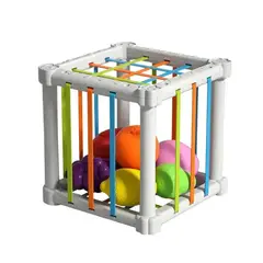 GENERICO - Cubo Didáctico Sensorial de Frutas con Cuerdas Elásticas