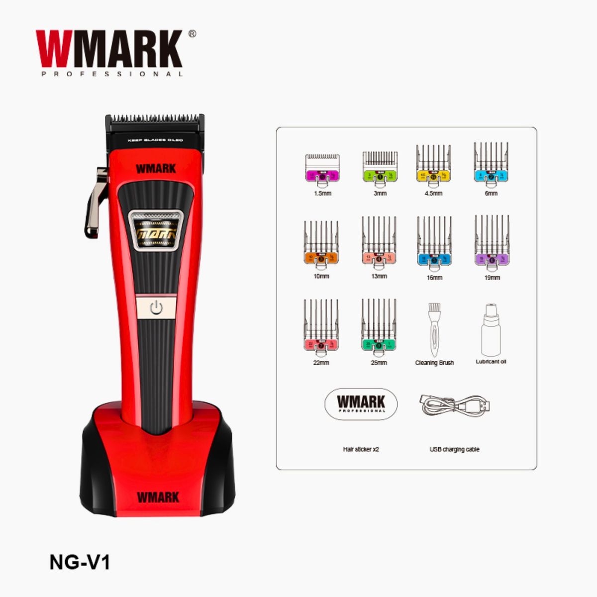 WMARK - Máquina Cortapelos Wmark NG-V1 Raptor Motor BLDC Rotor 8500rpm