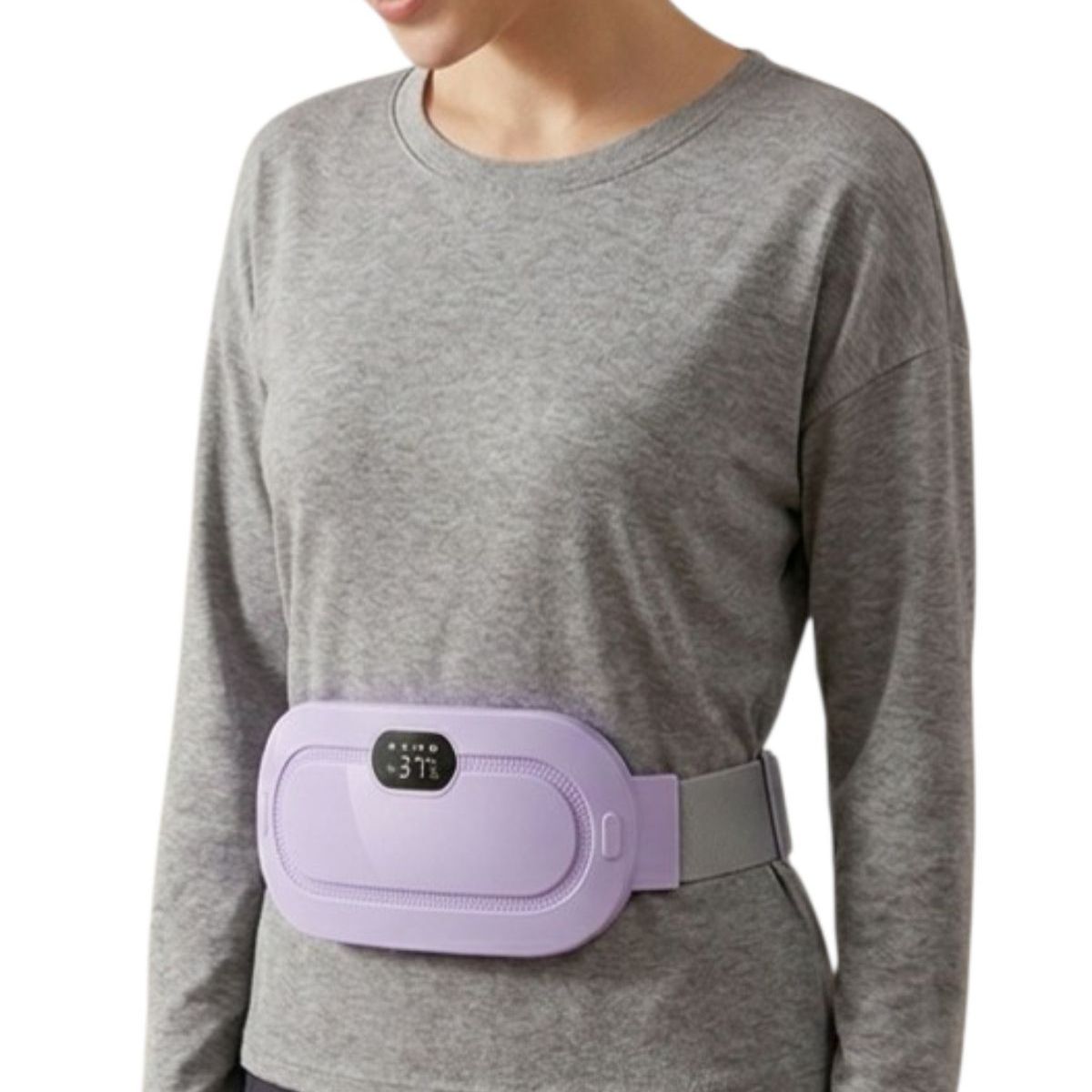 LOOK SHOP - Cinturón Térmico Abdominal Masajeador Menstrual Recargable, Violeta 1110