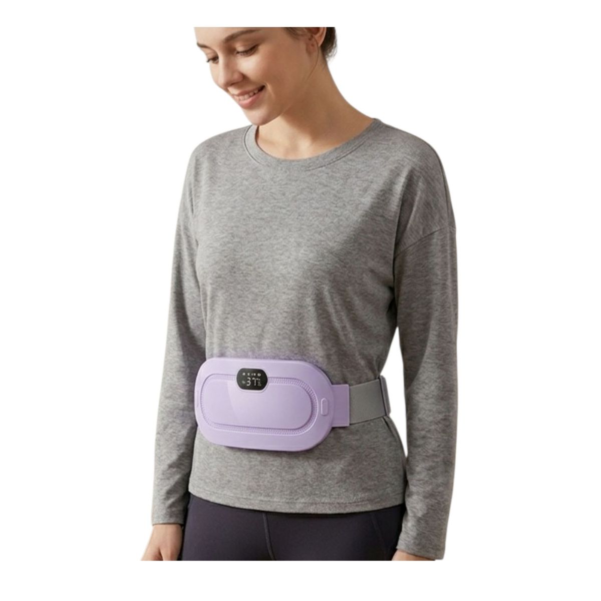 LOOK SHOP - Cinturón Térmico Abdominal Masajeador Menstrual Recargable, Violeta 1110
