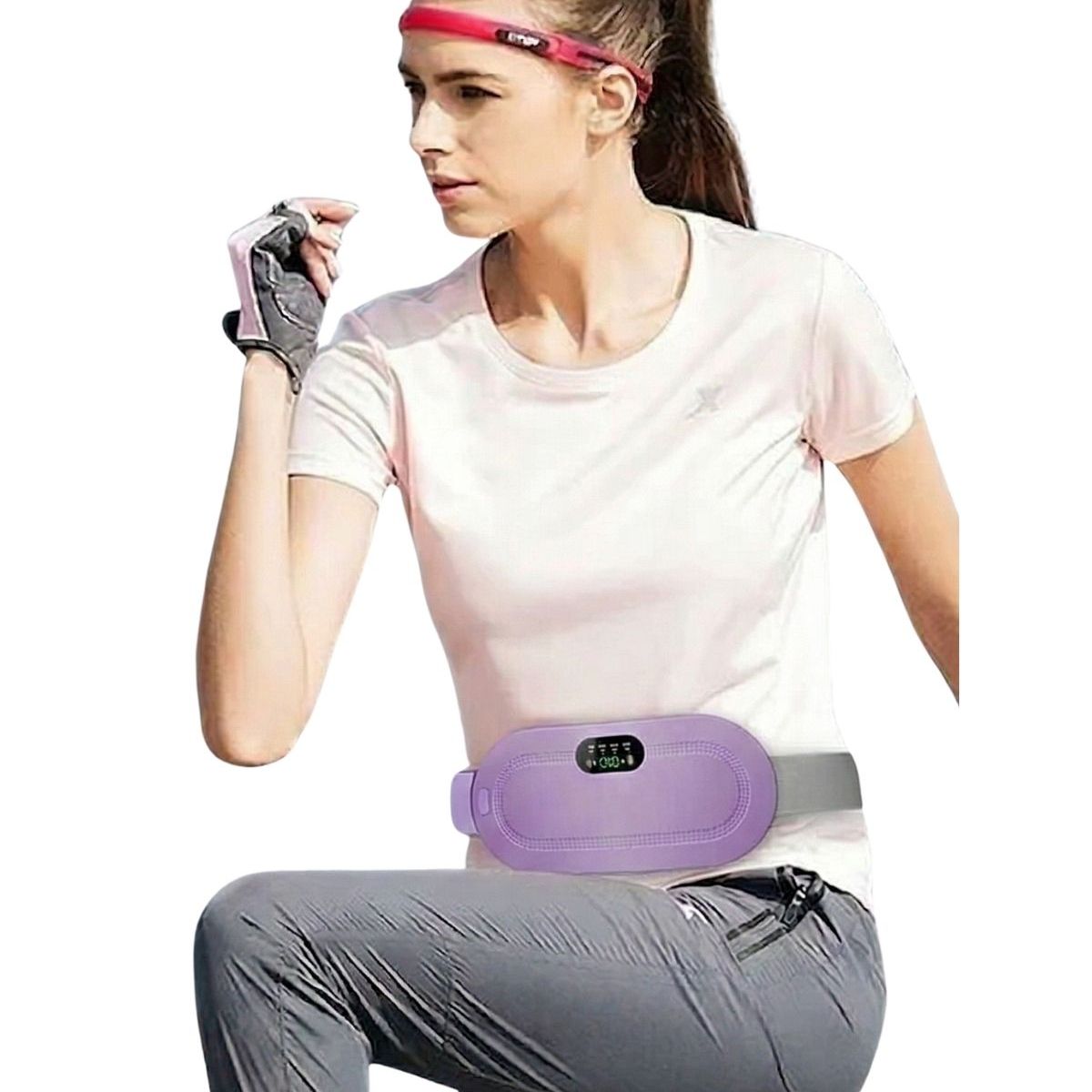 LOOK SHOP - Cinturón Térmico Abdominal Masajeador Menstrual Recargable, Violeta 1110