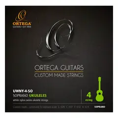 GENERICO - Cuerdas Ukelele Soprano Ortega White Nylon Series UWNY-4-SO