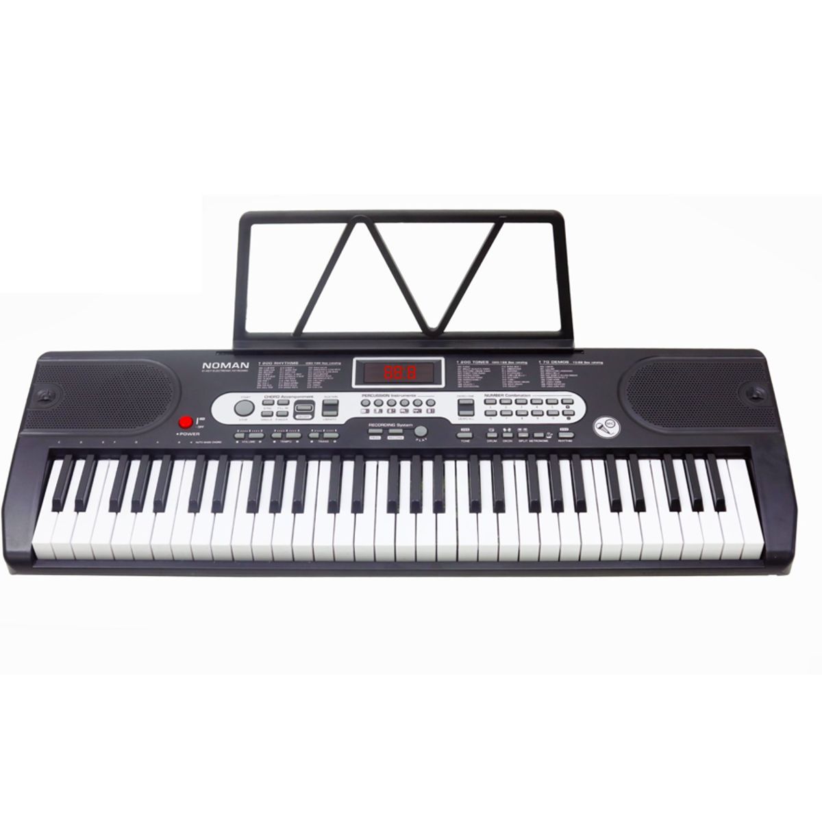 KIDSCOOL - Teclado Electrónico Portátil Negro 61 Teclas Principiantes Desde 3 años