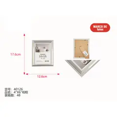 GENERICO - Marco para fotos (PLATEADO - 12,6 cm x 17,6 cm) 40126