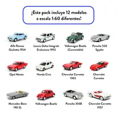 WELLY - Pack x12 Autos Clásicos Escala 1:60
