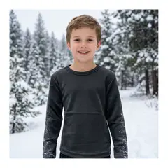 EKOL TACTICA MILITAR - Camiseta Manga Larga Primera Capa Niños Polar Cuello Redondo