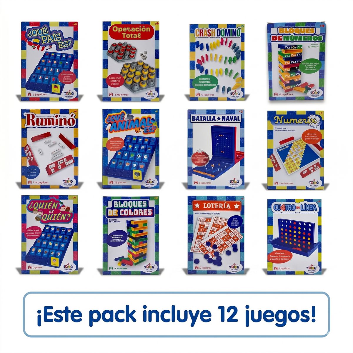 TOYNG - Pack x12 Juegos de Mesa Travel Game Toyng Surtidos