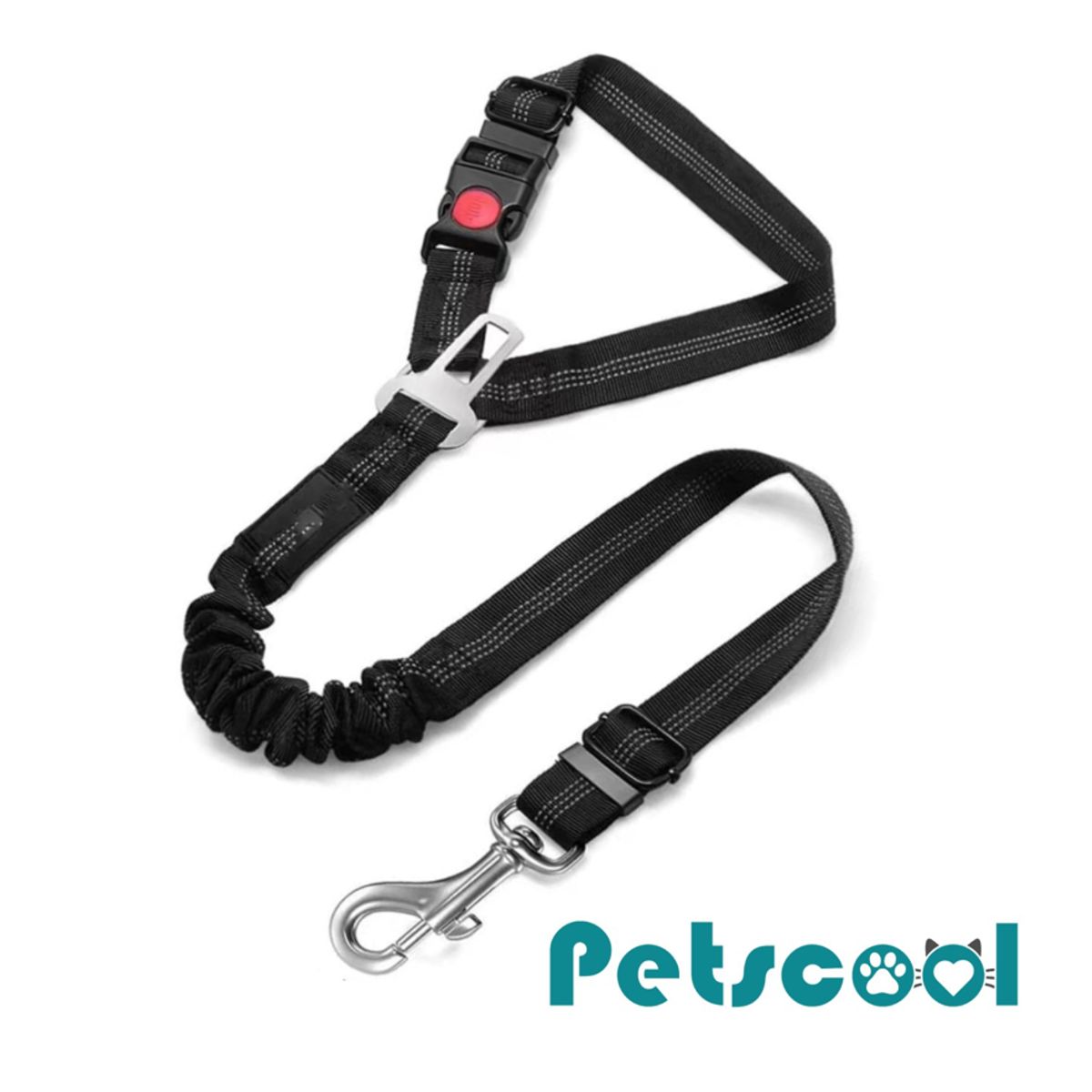KIDSCOOL - Cinturón De Seguridad Para Perro Multi-Tamaño Elástico Reflectante 4 en 1