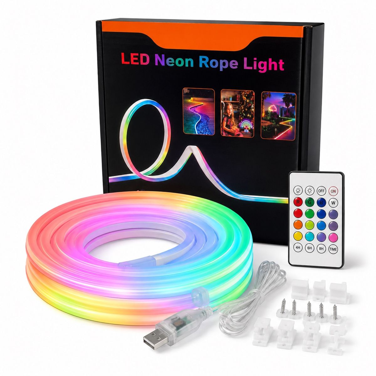 DOPA - Tira De Luces Led Neón Rgb Flexible Usb 4m Con Control