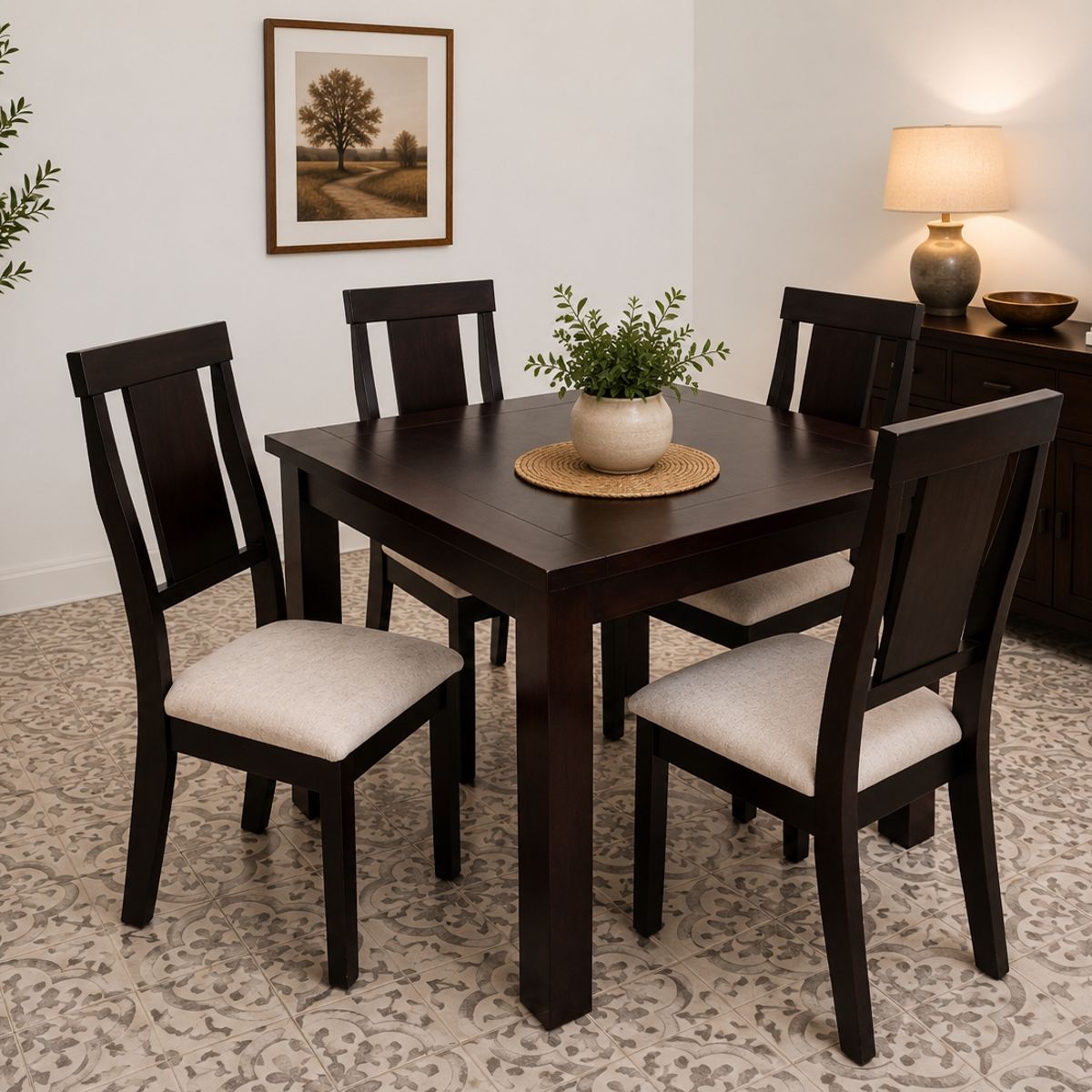 HS HEIM STORE - Comedor 4 Sillas Munich Color Chocolate