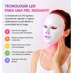 MOVI - Máscara Facial LED 7 Colores Terapia Luz Rejuvenecimiento Facial