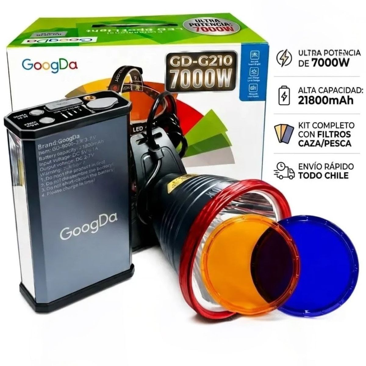 GENERICO - Foco Linterna de Caza Largo Alcance de 7000w