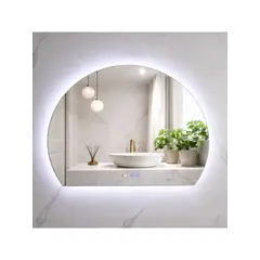 GENERICO - Espejo LED Para Baño Desempañante Con Reloj Digital Sin Marco 100x80 cm