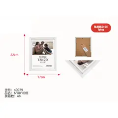 GENERICO - Marco para fotos (BLANCO - 17 cm x 22 cm) 40079