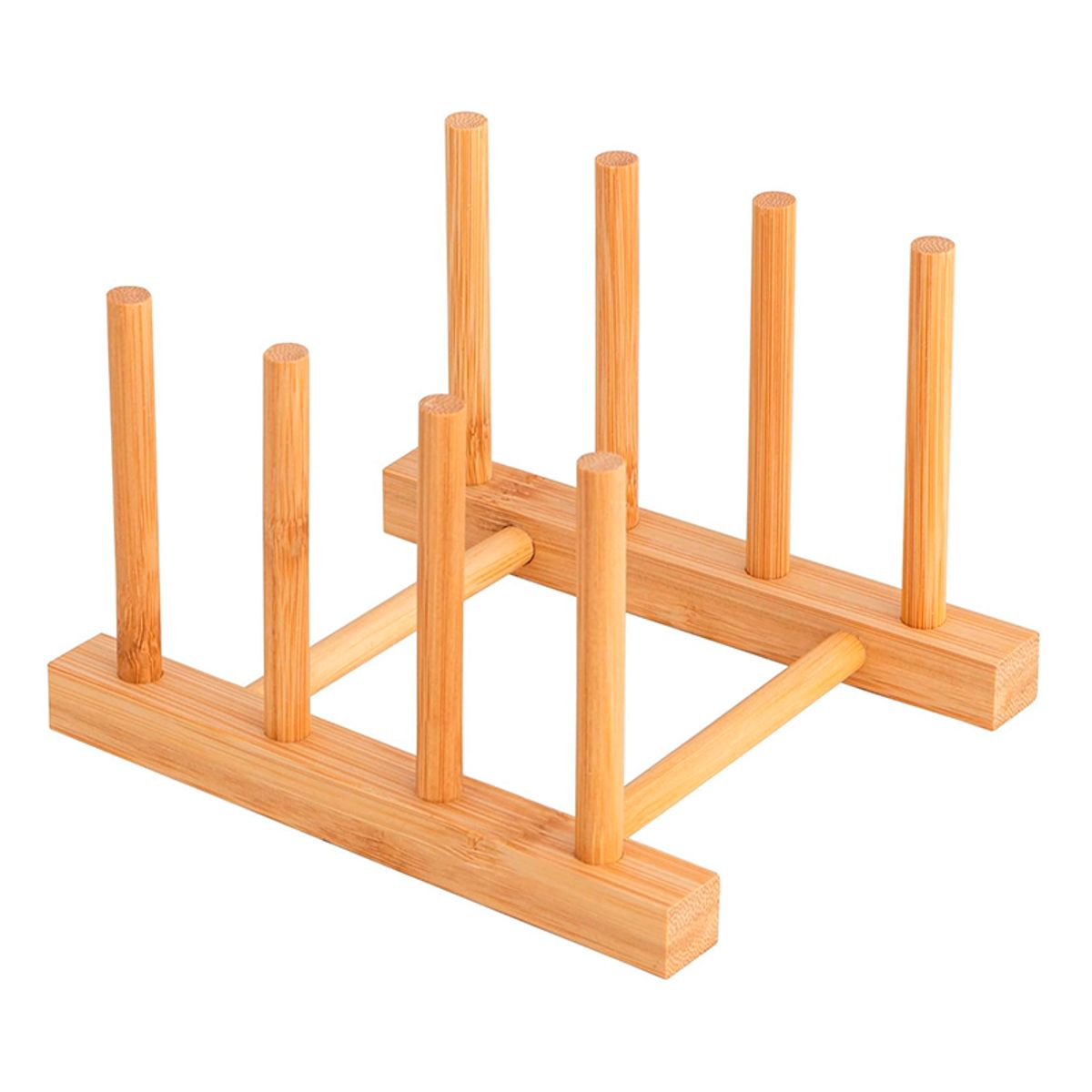 WAKESHOME - Soporte Para Platos Y Tapas De Madera Organizador De Cocina
