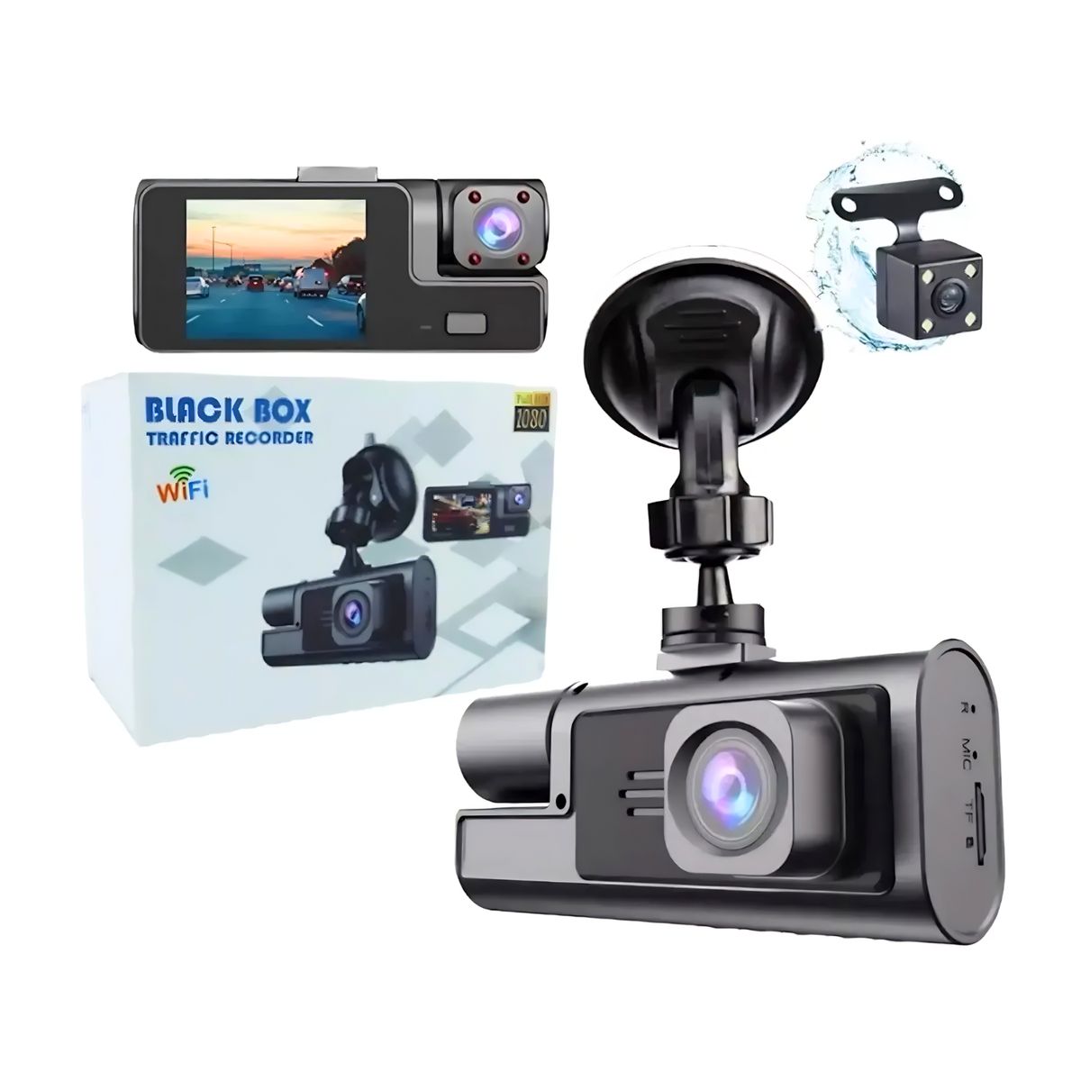 GENERICO - Camara Seguridad Auto Dvr 1080p Hd Vision Nocturna Wifi
