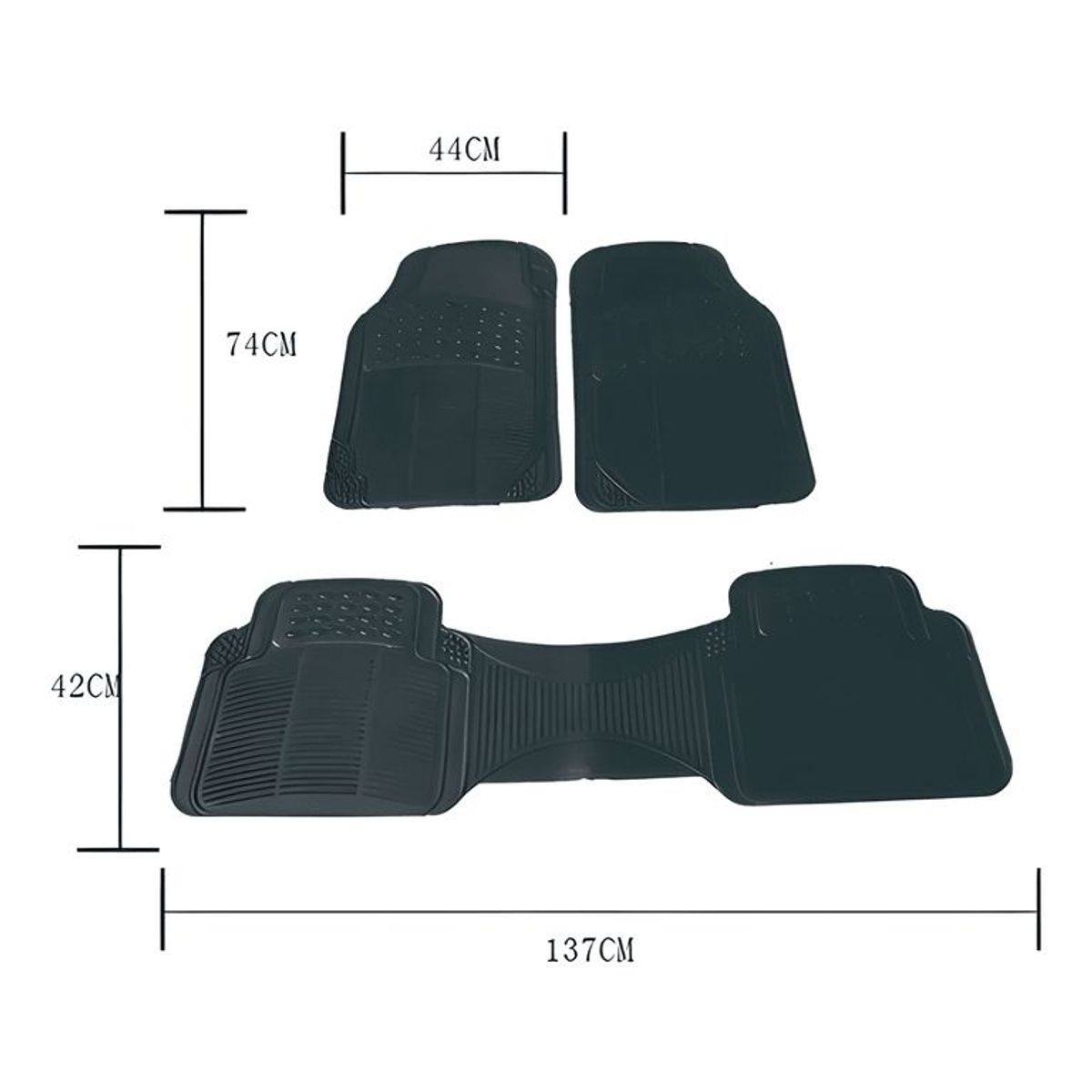 GENERICO - Alfombra Piso De Goma Auto Universal 3 Piezas Camello