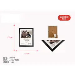 GENERICO - Marco para fotos (NEGRO - 12 cm x 17 cm) 40070