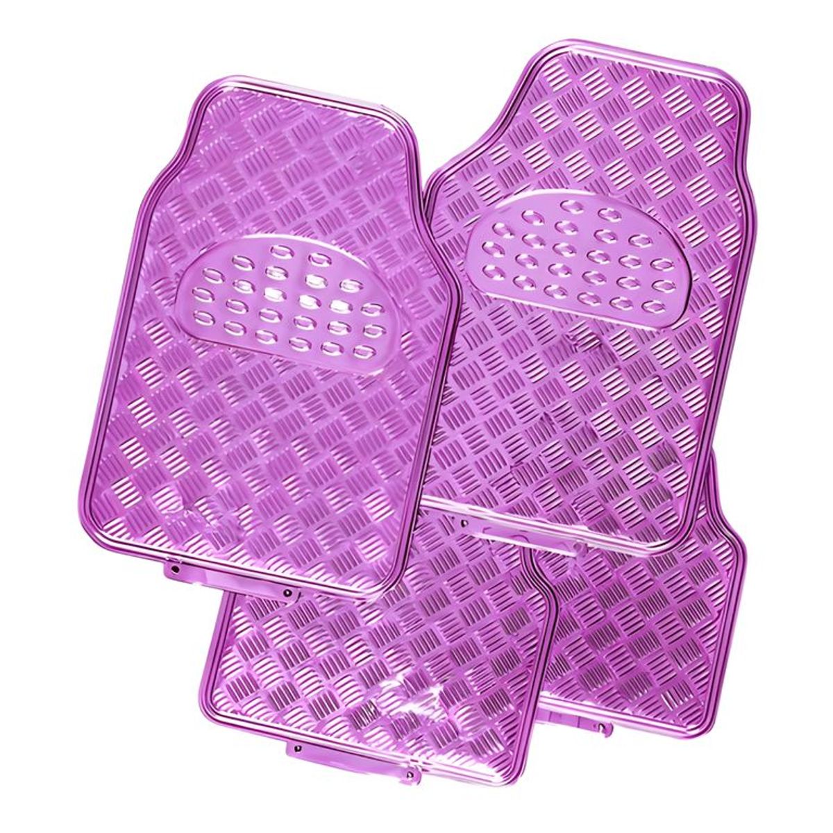 GENERICO - Alfombra Cubre Piso Metálico Para Mujer Set 4pcs Auto Tuning