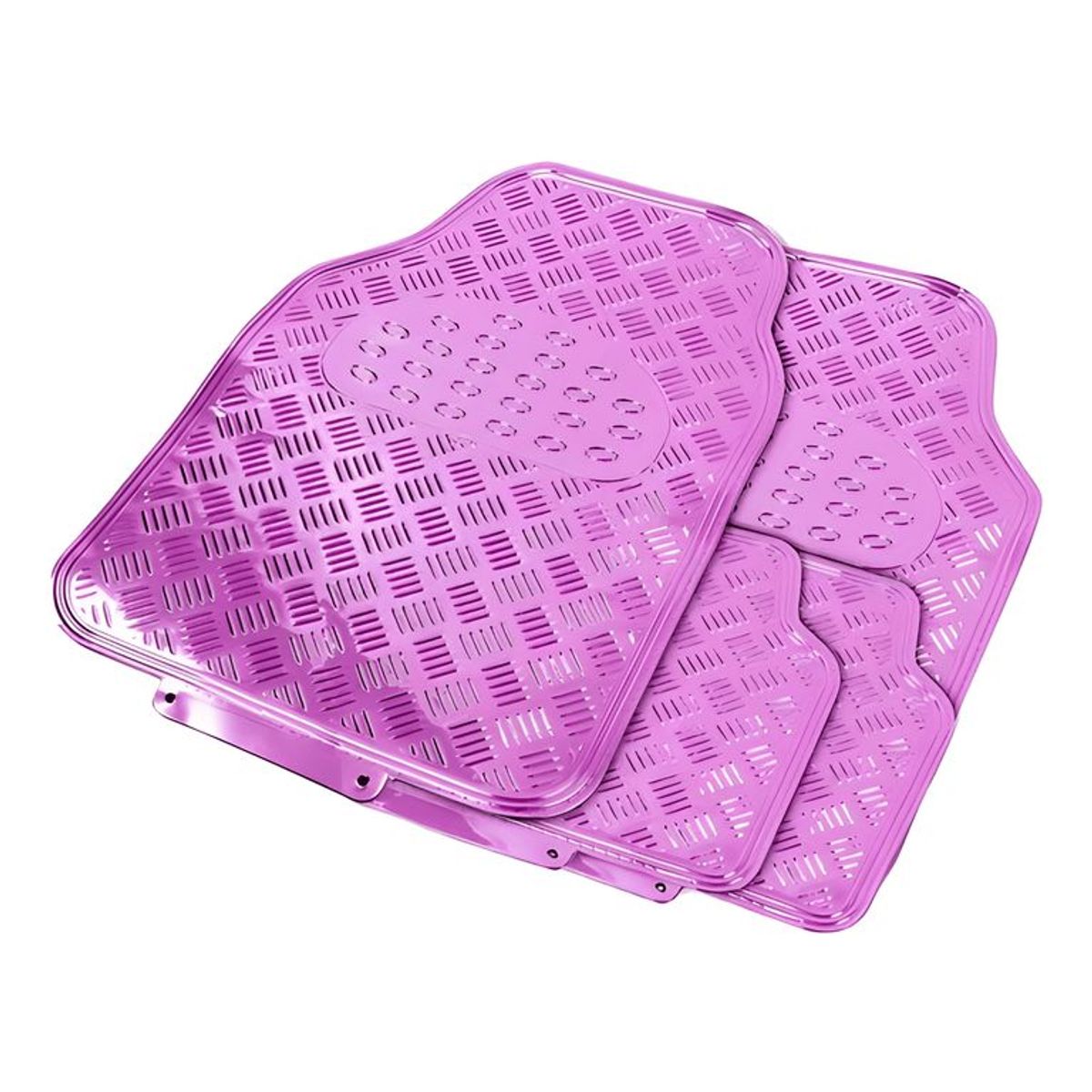 GENERICO - Alfombra Cubre Piso Metálico Para Mujer Set 4pcs Auto Tuning