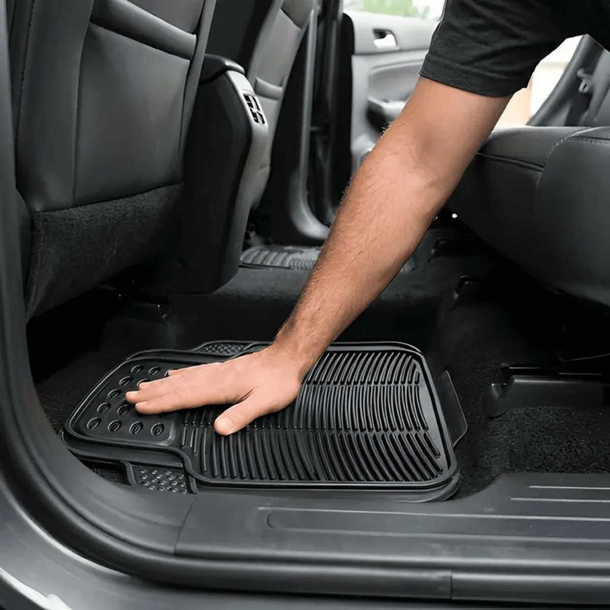 GENERICO - Alfombra Piso De Goma Para Auto Universal 4 Piezas