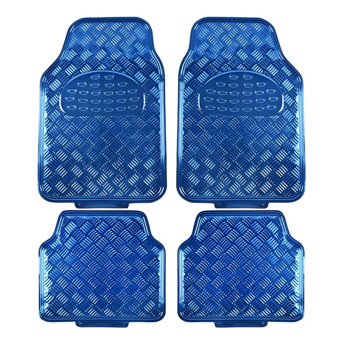 GENERICO - Alfombra Cubre Piso Metálico Colores Set 4pcs Auto Tuning