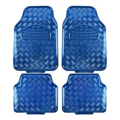 GENERICO - Alfombra Cubre Piso Metálico Colores Set 4pcs Auto Tuning
