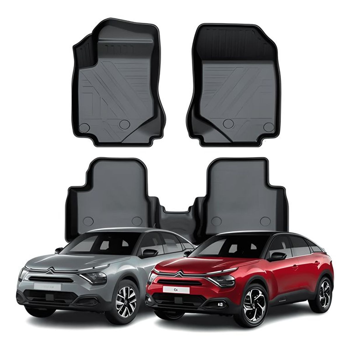 GENERICO - Set De Pisos Calce Perfecto Citroen c4 - 3 Piezas