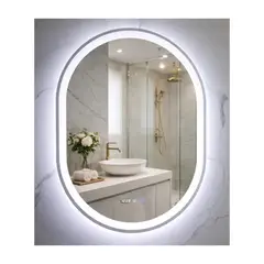 GENERICO - Espejo LED Para Baño Desempañante Con Reloj Digital Sin Marco 60x80 cm