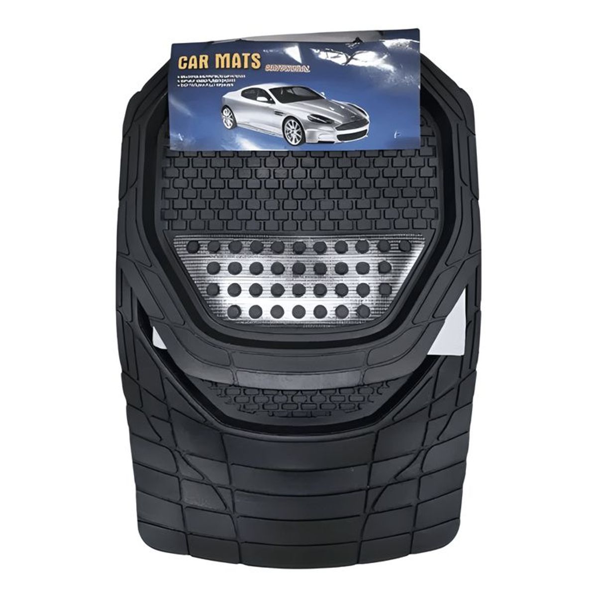 GENERICO - Alfombra Cubre Piso Goma Auto Universal Set 4 Pzs